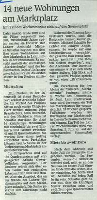 Zeitungsartikel Lahrer Zeitung